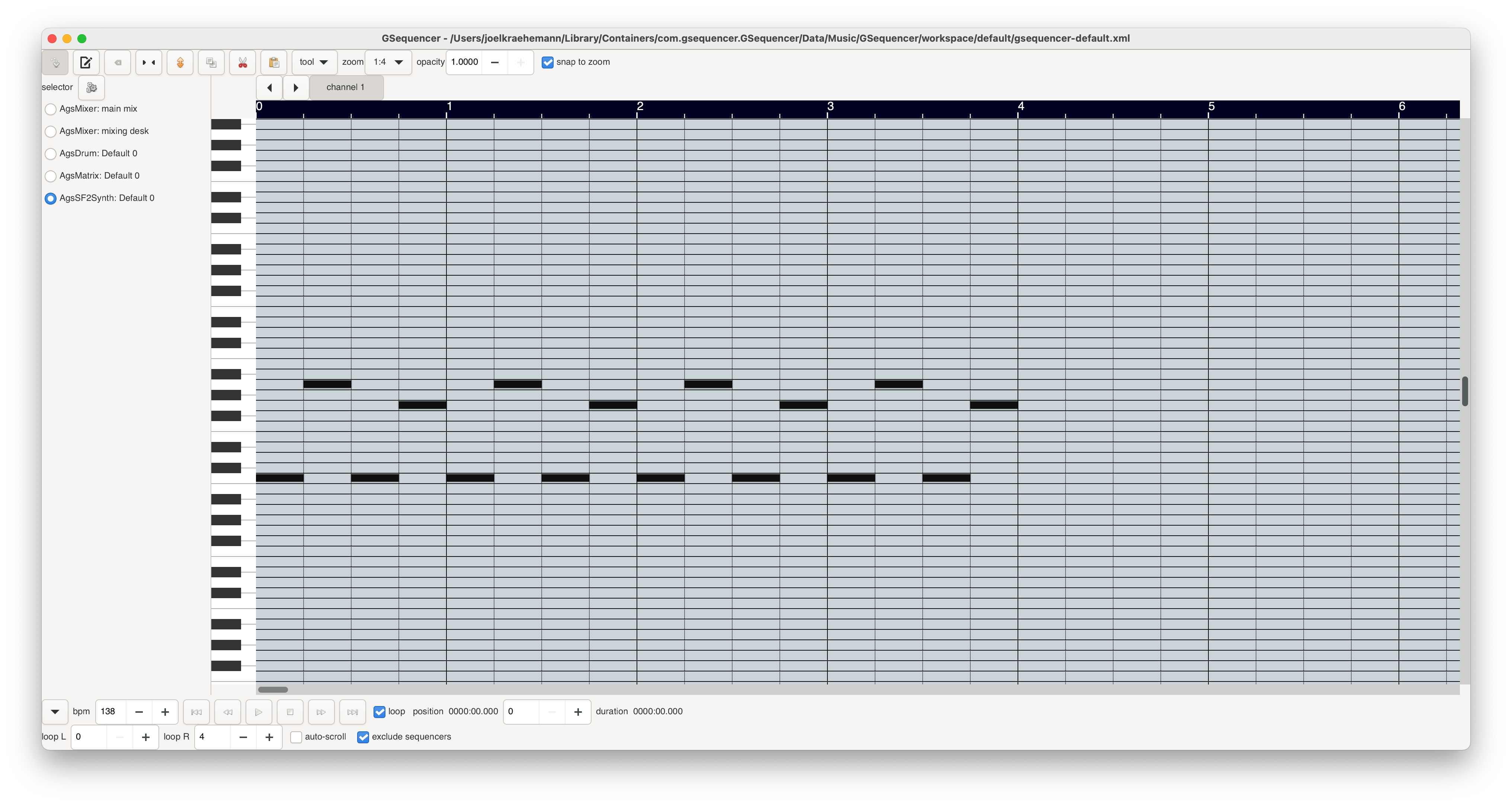 GSequencer piano roll